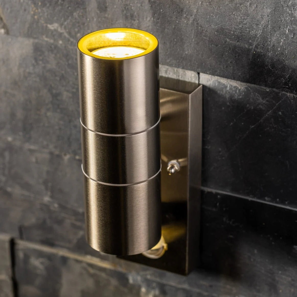 CGC ALESHA Stainless Steel GU10 Up and Down Outdoor Wall Light IP44 with PIR Motion Sensor