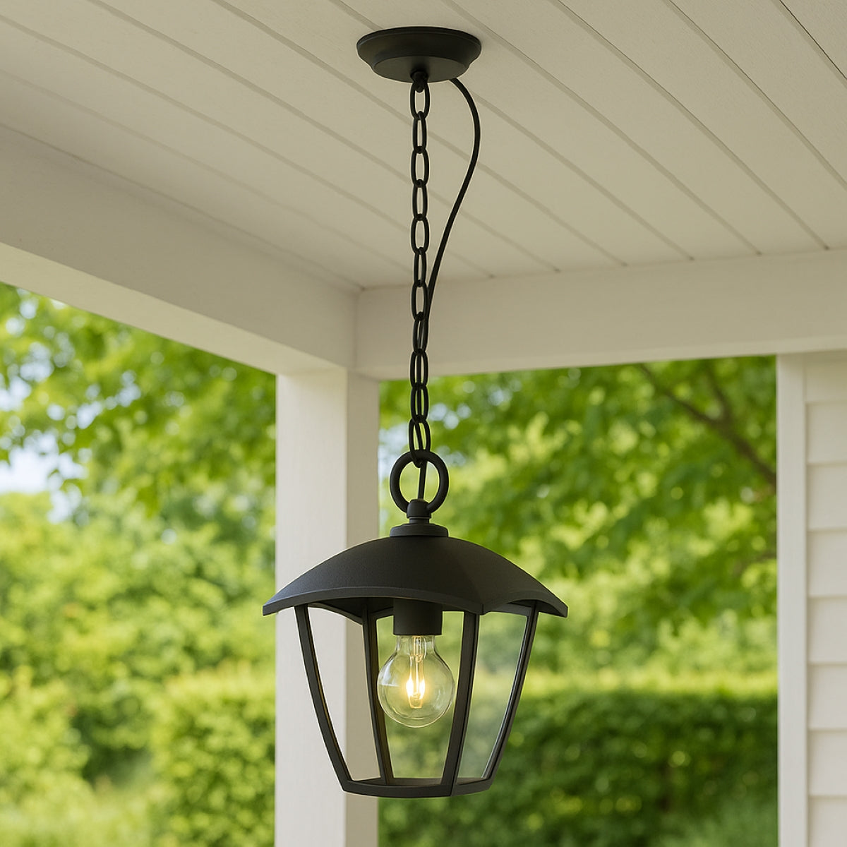 VIOLET - CGC Black Outdoor Chain Hanging Lantern Light
