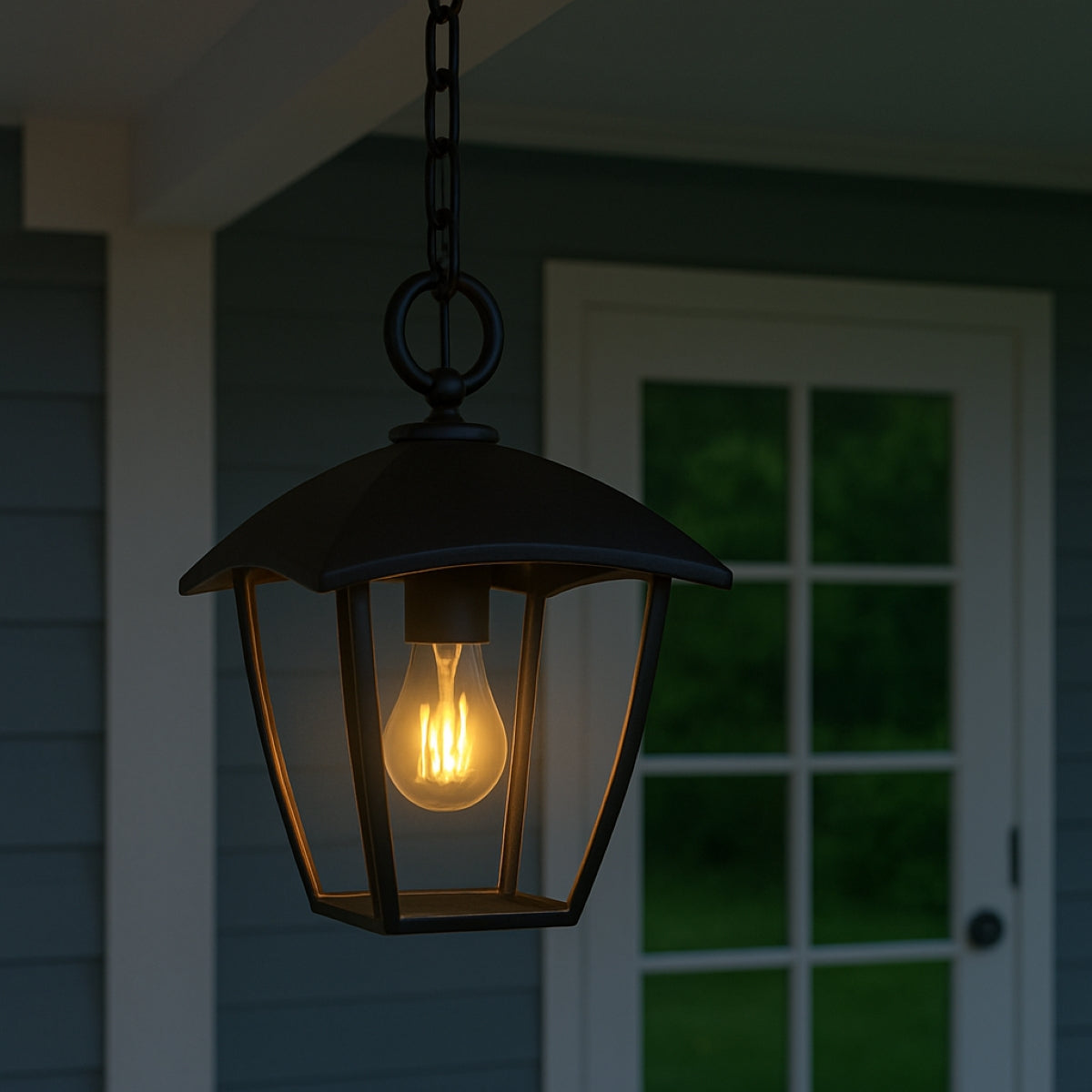 VIOLET - CGC Black Outdoor Chain Hanging Lantern Light