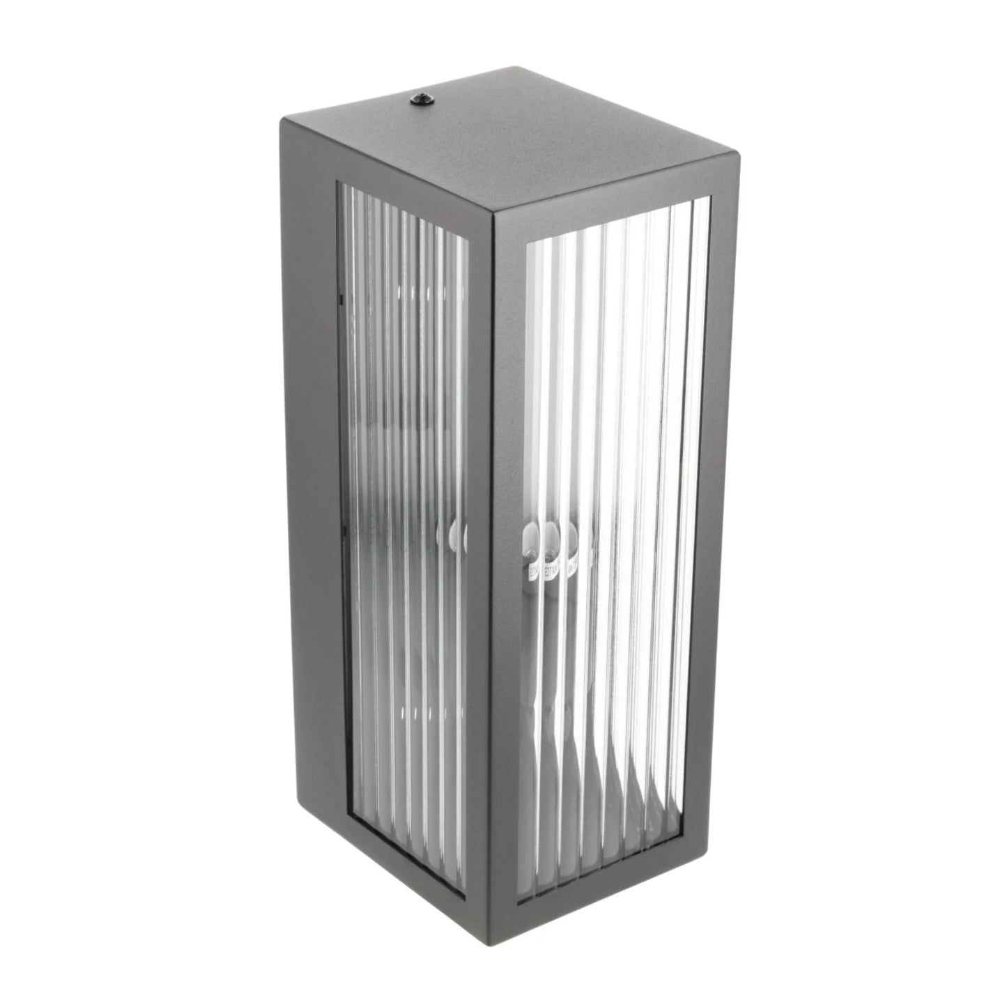 CGC STELLA Bevelled Glass Black E27 Outdoor Box Wall Light