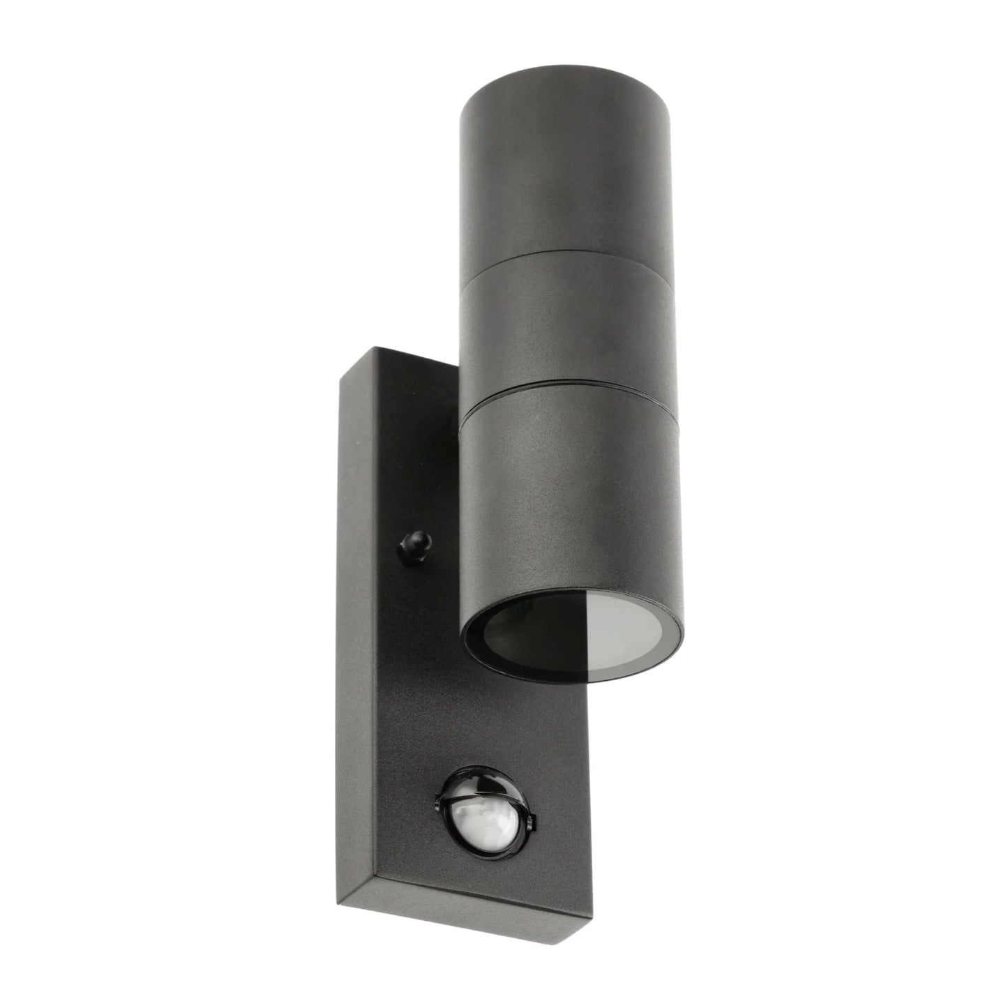 CGC LEON Black Stainless Steel GU10 Up and Down Outdoor Wall Light IP44 with PIR Motion Sensor