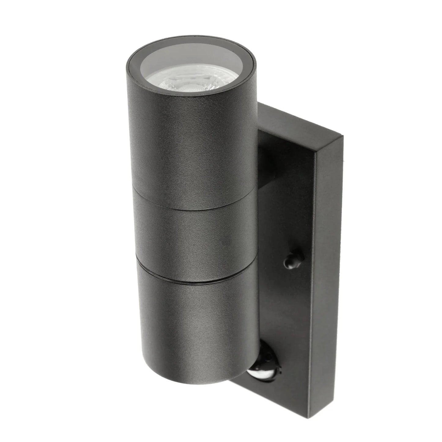 CGC LEON Black Stainless Steel GU10 Up and Down Outdoor Wall Light IP44 with PIR Motion Sensor