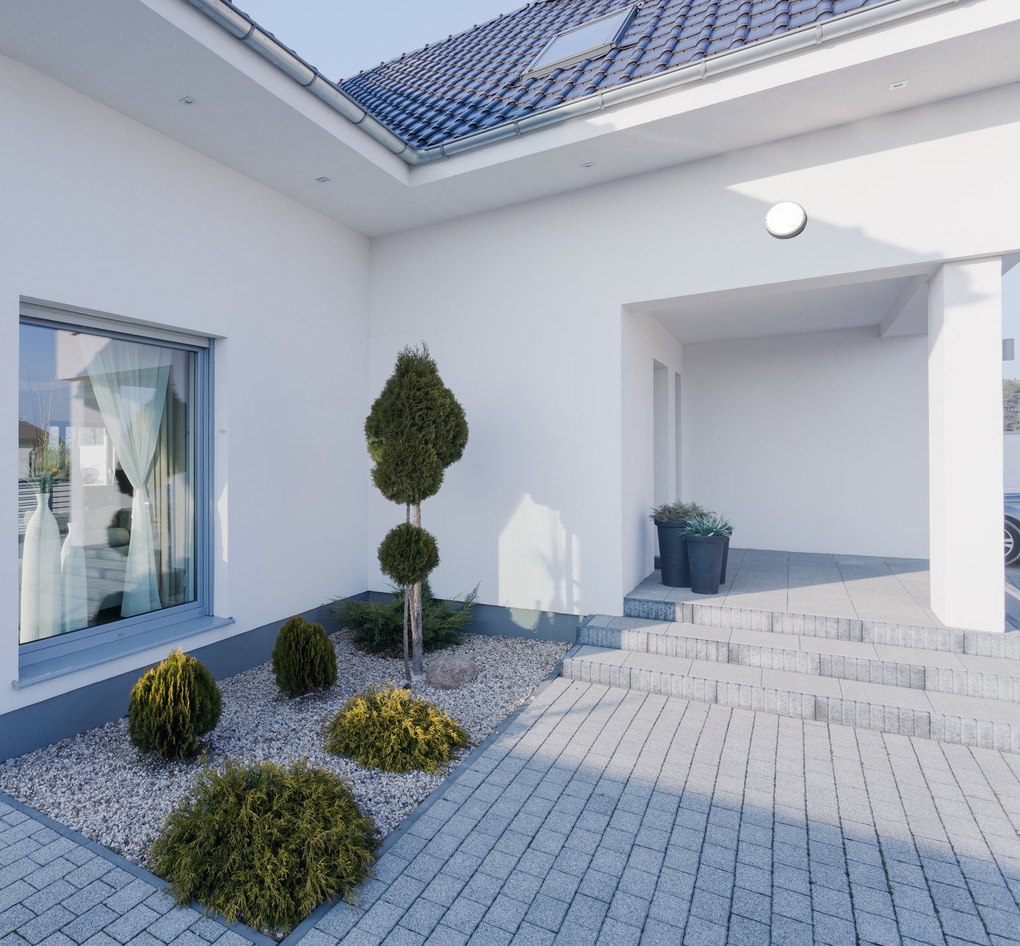 CGC KODO White Round LED Mini Bulkhead Wall Ceiling Light 8W IP54 4000k 720lm