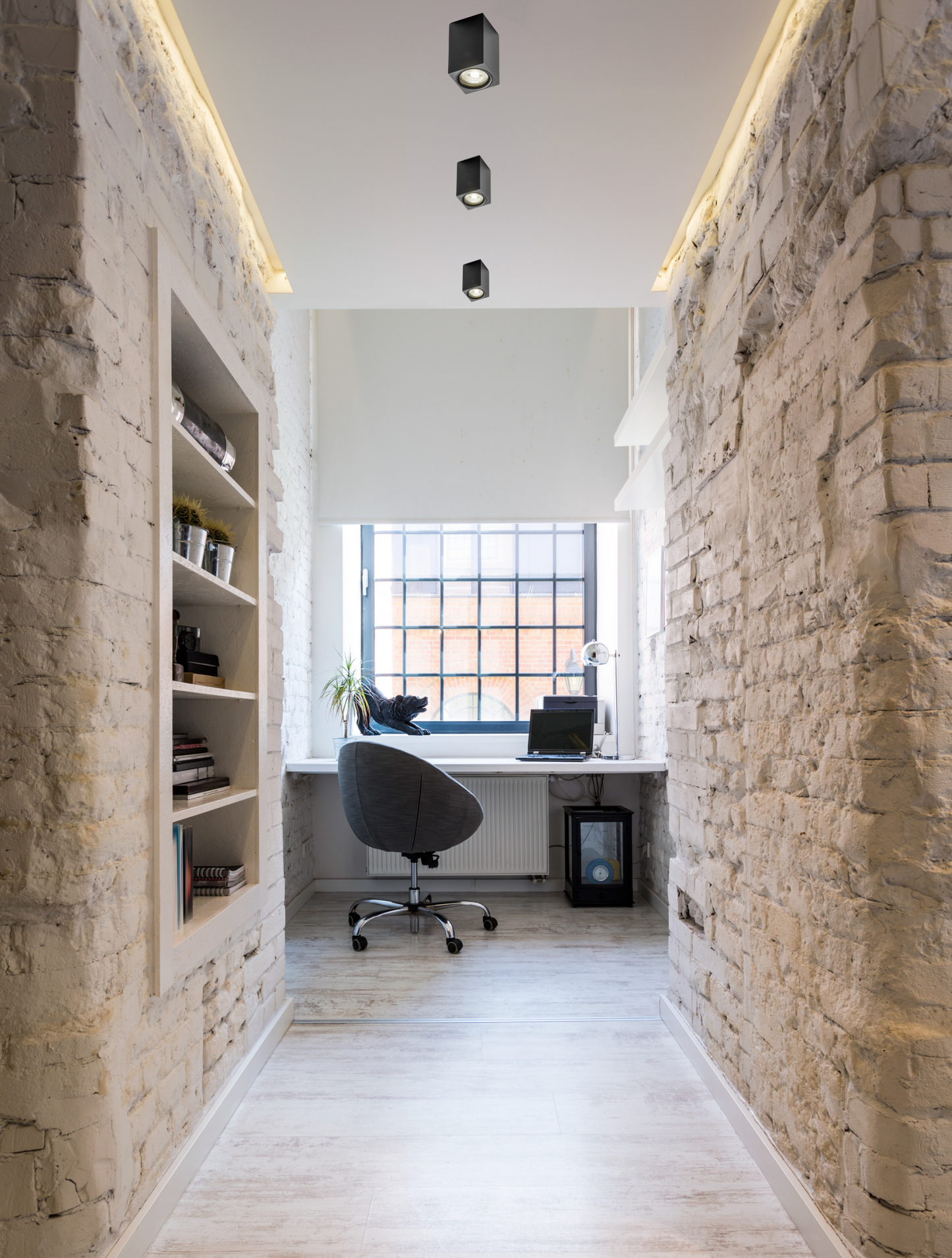 CGC TIPO Black Square Surface Mount GU10 Ceiling Spotlight Downlight