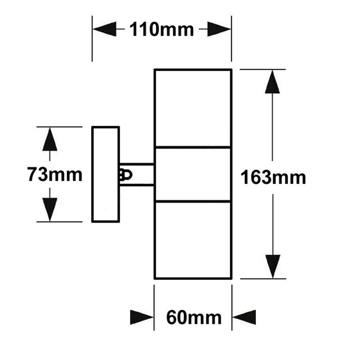 CGC ALESHA Stainless Steel Outdoor Up / Down Wall Light