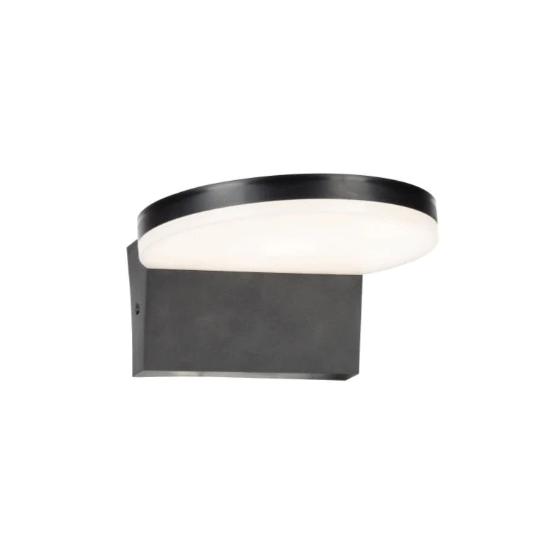 CGC AUBREY Black Curved LED Outdoor Wall Light 4000k Natural White Integrated LED IP65