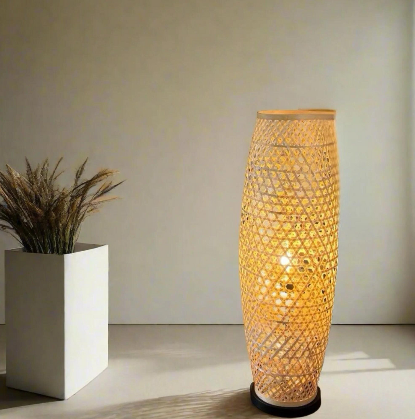 CGC Large 83cm Natural Bamboo Floor Lamp