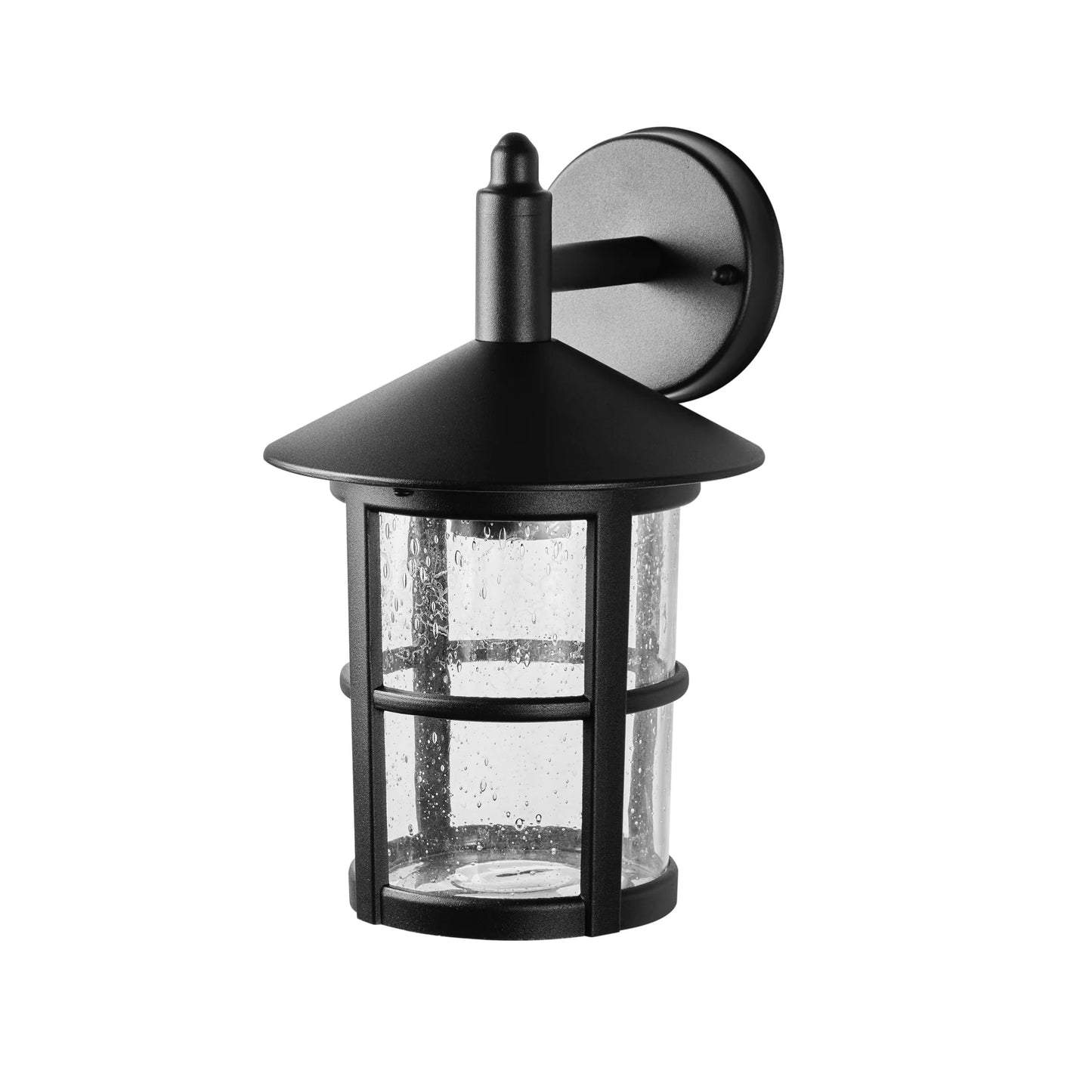 CGC OLIVIA Large Black Traditional Outdoor Wall Lantern Clear Glass Diffuser