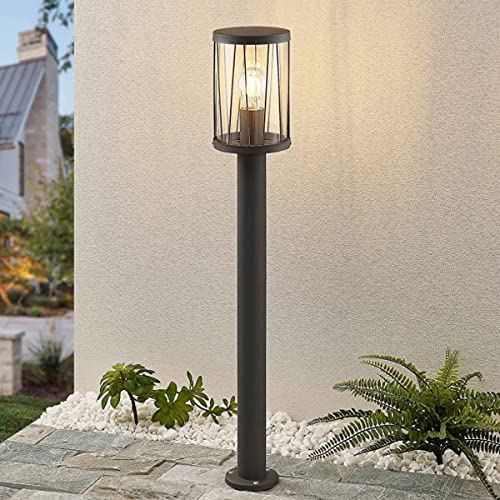 CORA - CGC Dark Grey Diagonal Pattern Tall Post Light