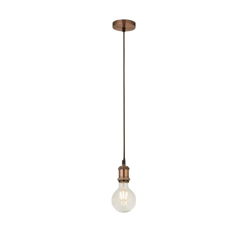 CGC CASSIE Copper 1.5m Adjustable E27 Ceiling Suspension Cable Pendant and Matching Ceiling Rose