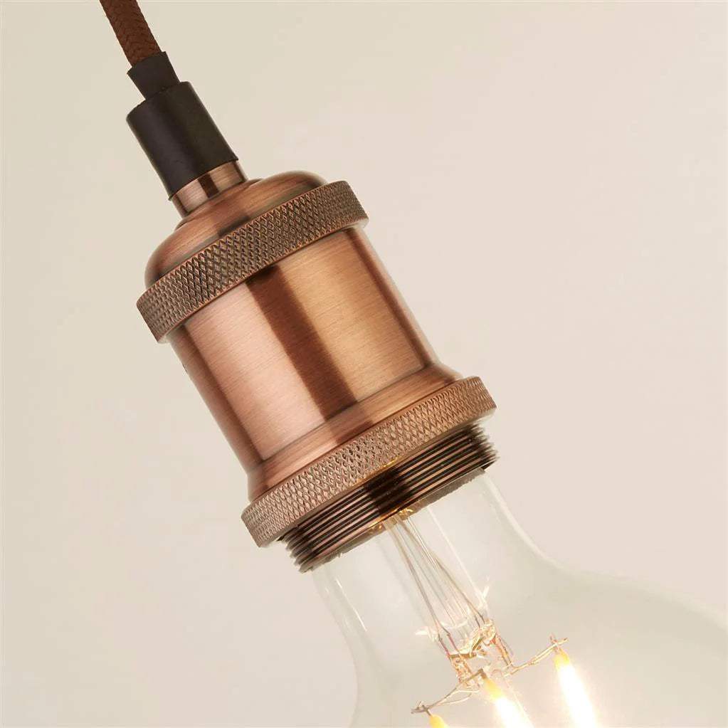 CGC CASSIE Copper 1.5m Adjustable E27 Ceiling Suspension Cable Pendant and Matching Ceiling Rose