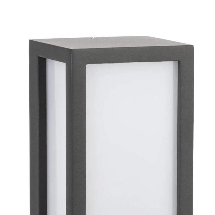 CGC KINSLEY Black E27 Outdoor Wall Light Box Lantern Opal Diffuser IP54