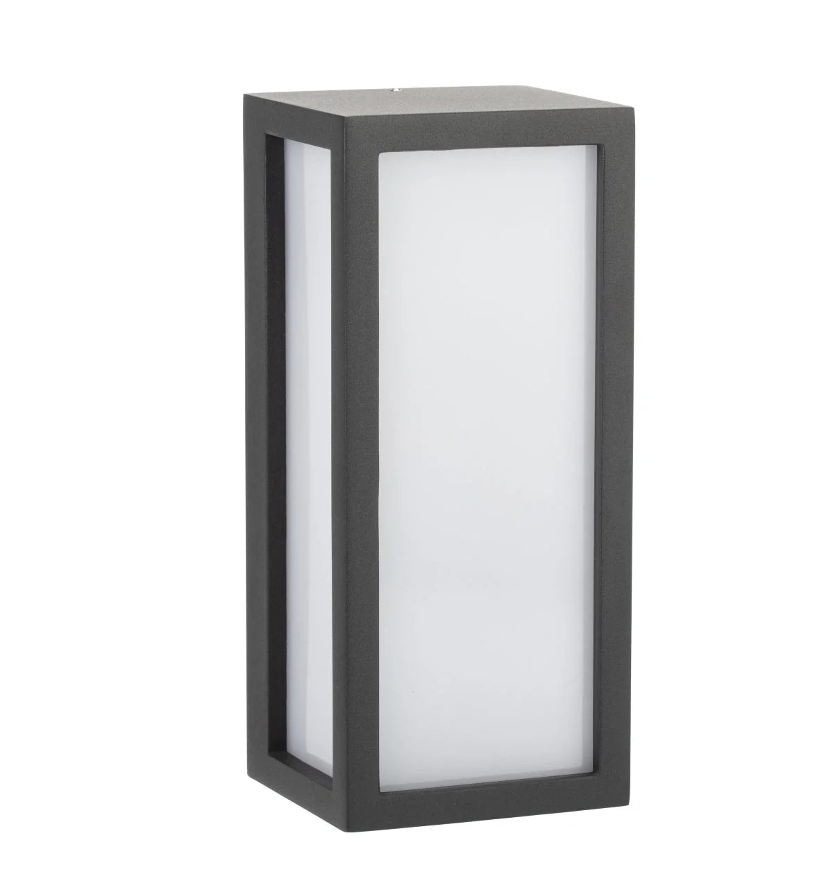 CGC KINSLEY Black E27 Outdoor Wall Light Box Lantern Opal Diffuser IP54