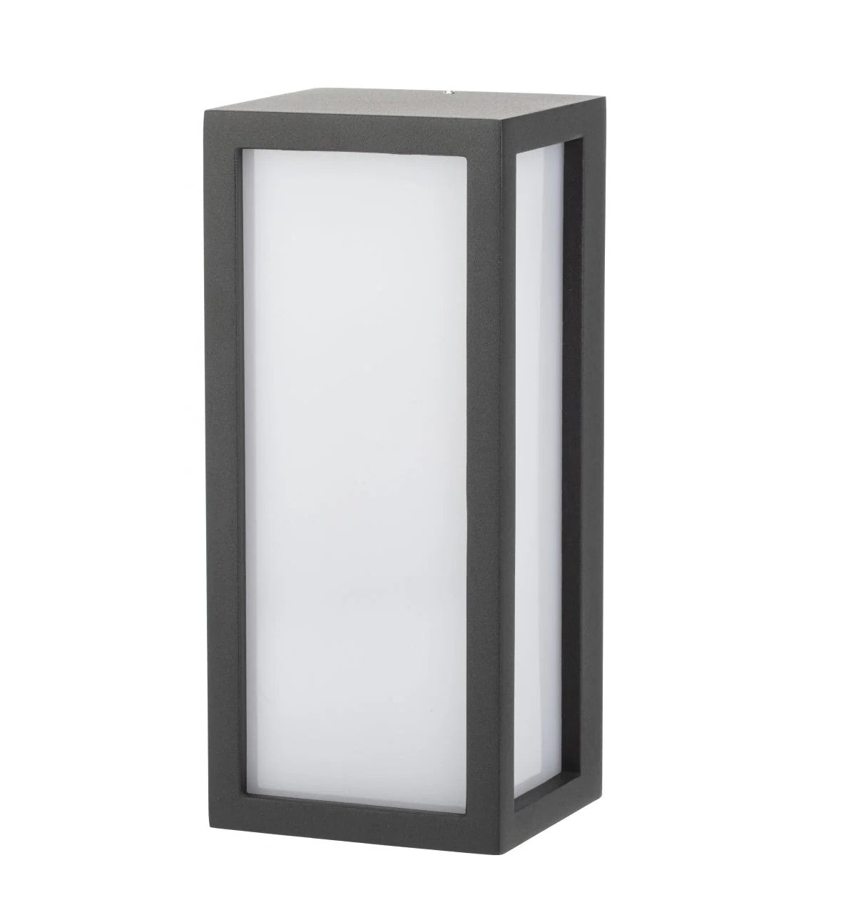 CGC KINSLEY Black E27 Outdoor Wall Light Box Lantern Opal Diffuser IP54