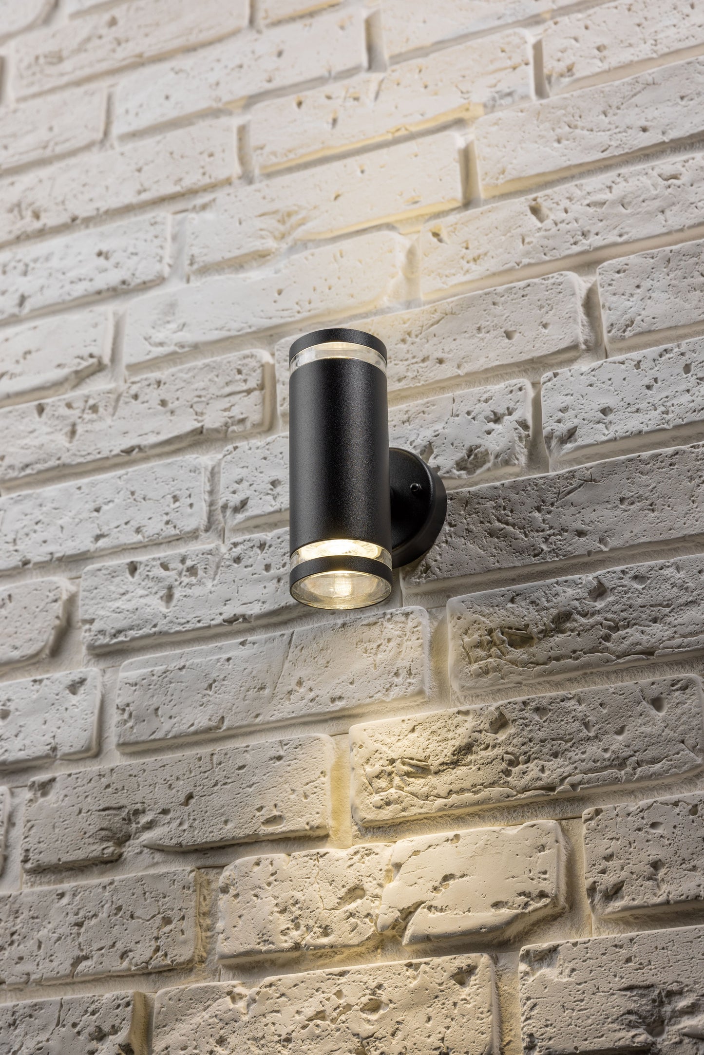 JENNIFER - CGC Black Outdoor Up and Down Cylinder Wall Light