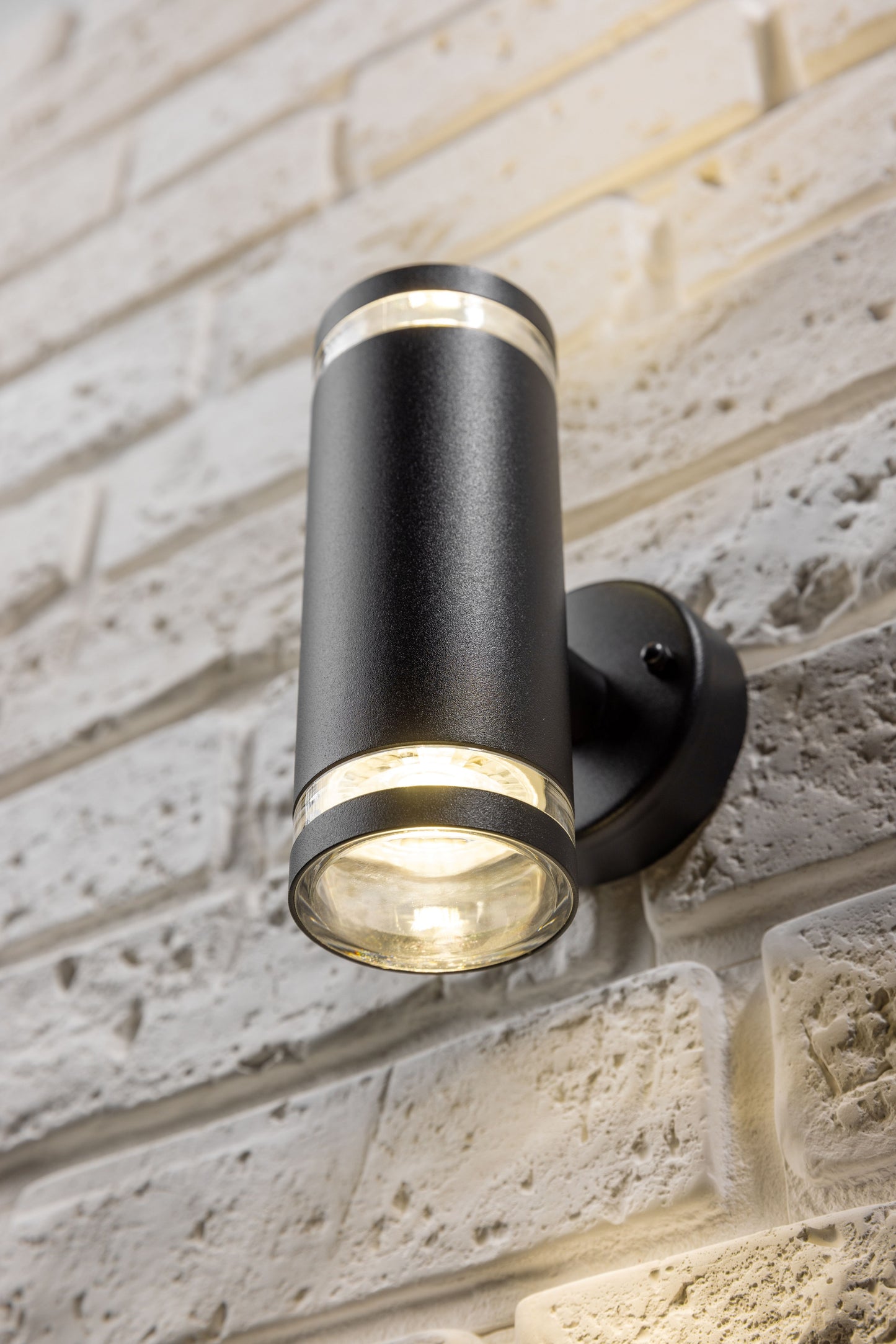 JENNIFER - CGC Black Outdoor Up and Down Cylinder Wall Light