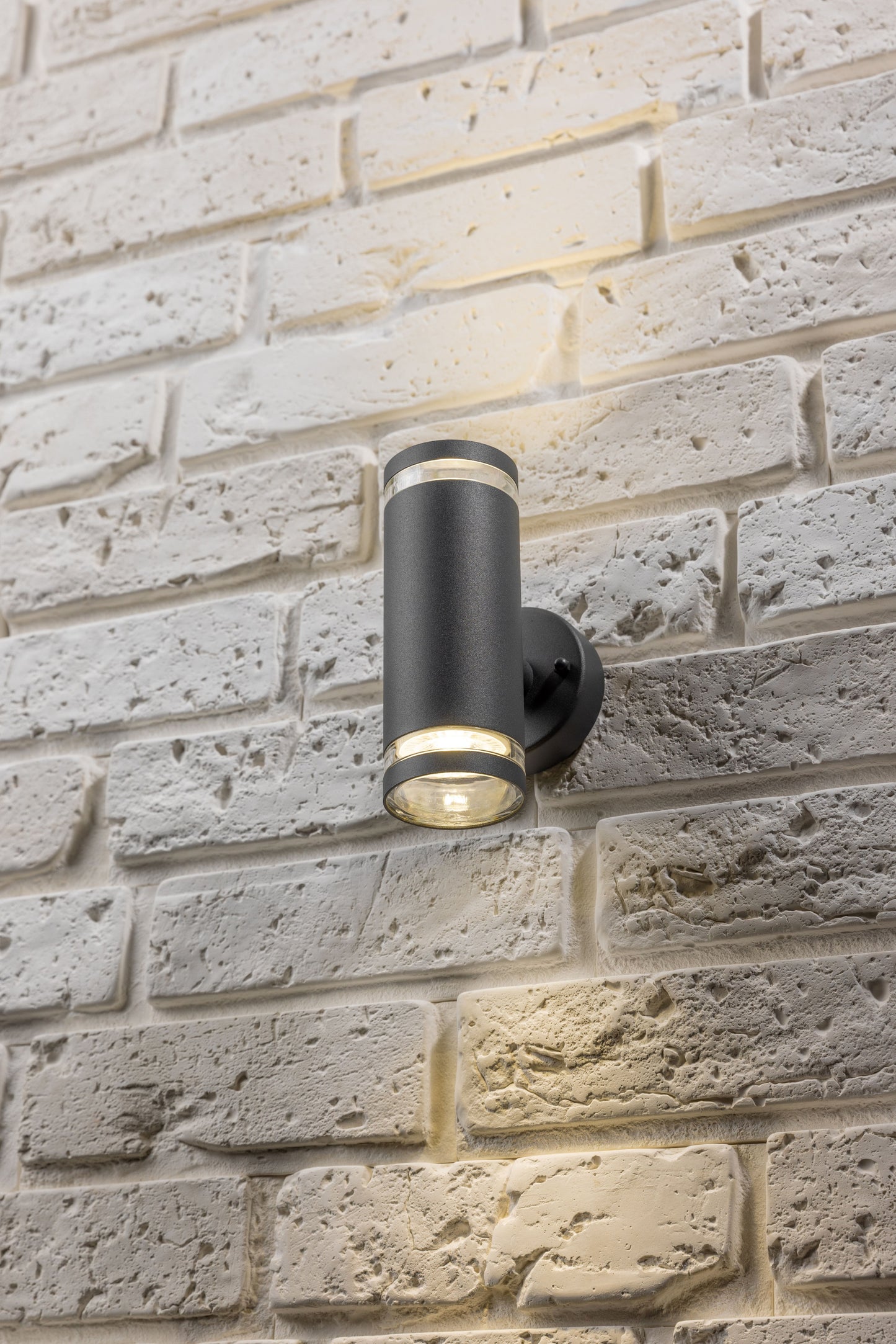 JENNIFER - CGC Dark Grey Outdoor Up and Down Cylinder Wall Light