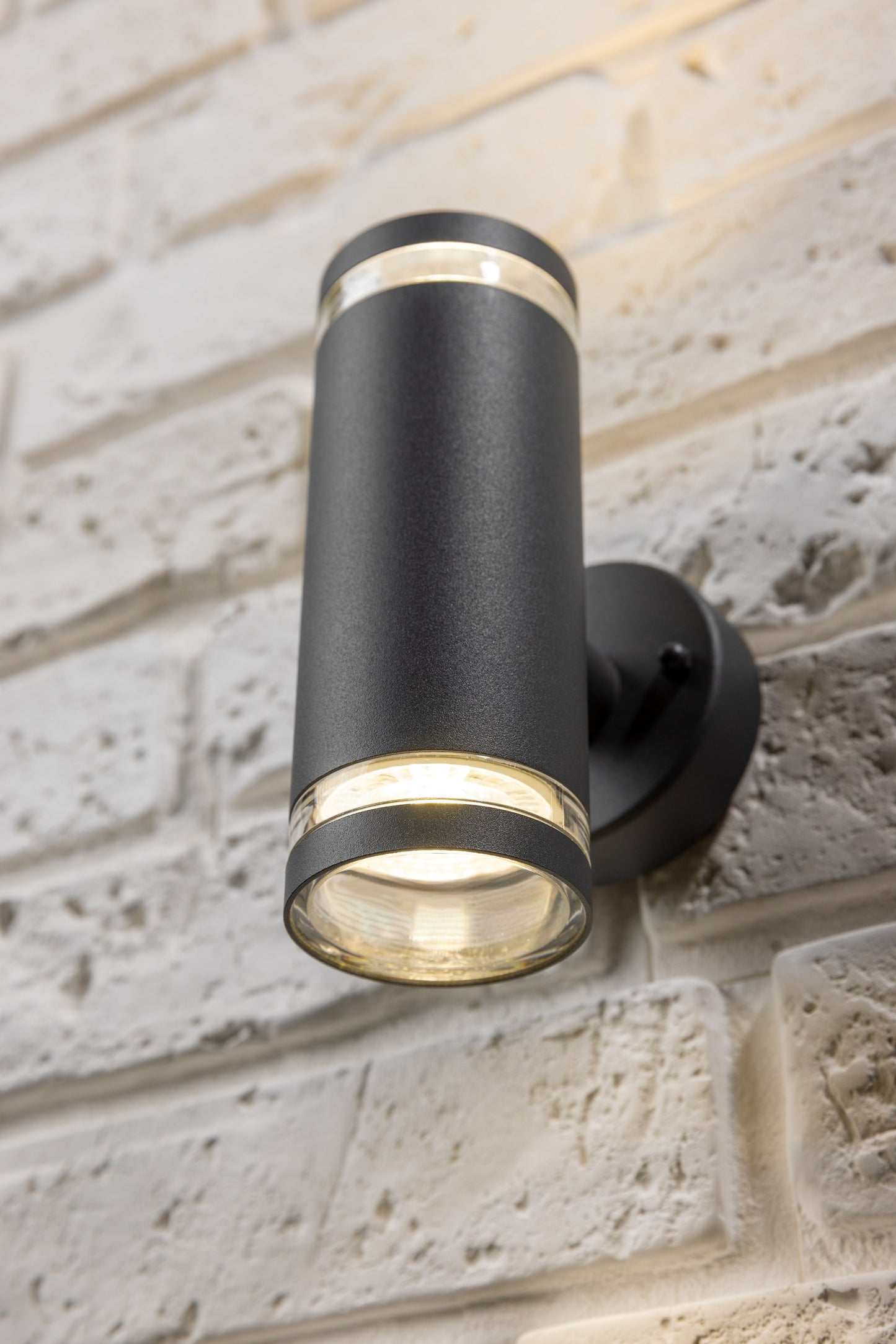 JENNIFER - CGC Dark Grey Outdoor Up and Down Cylinder Wall Light