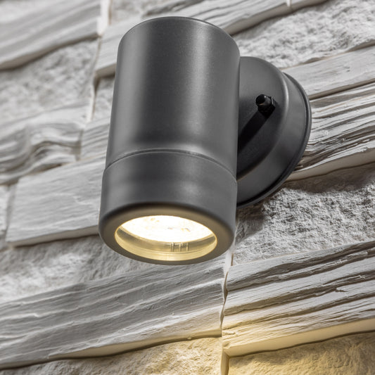 VALENTINE - CGC Dark Grey Outdoor Single Spot Cylinder Wall Light