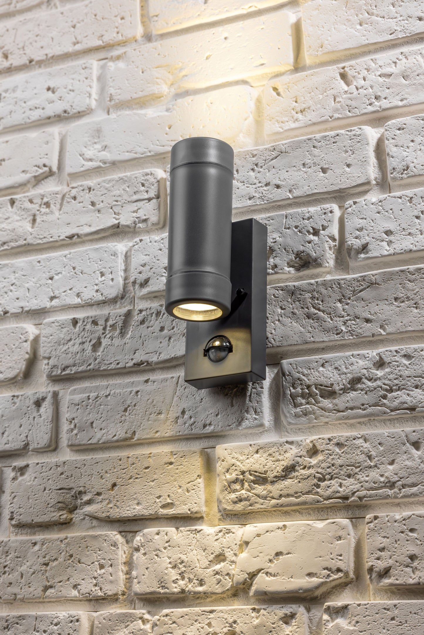 VALENTINE - CGC Dark Grey Outdoor Double Wall Light With Motion Sensor