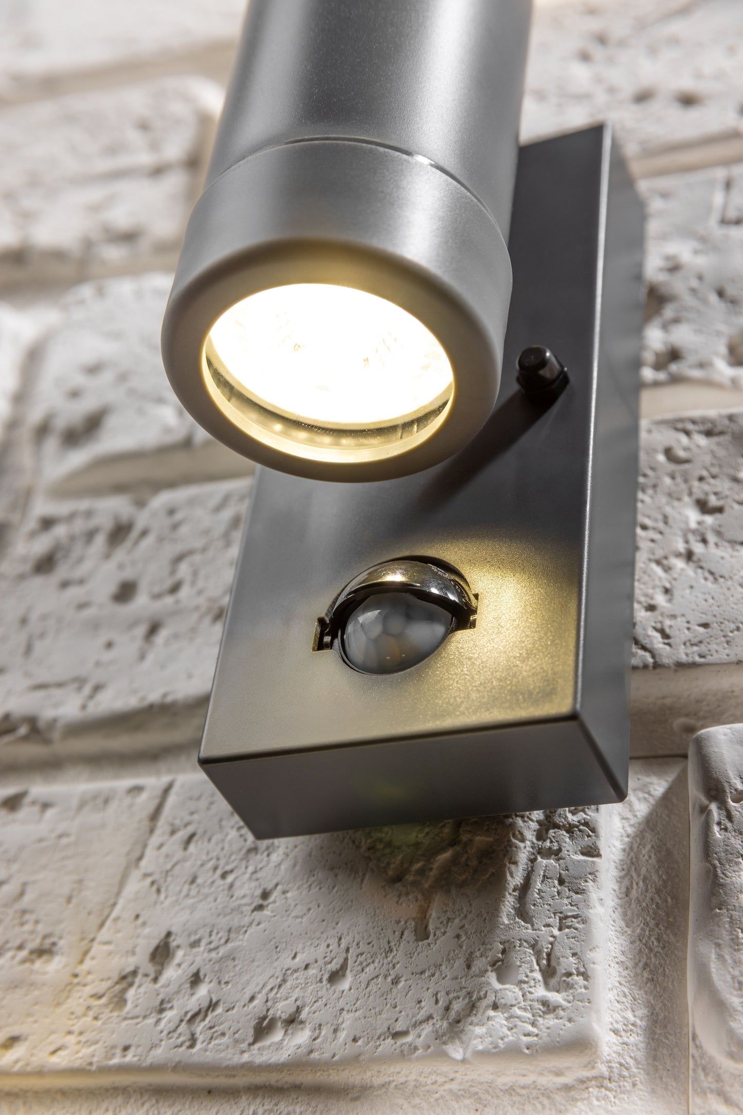 VALENTINE - CGC Dark Grey Outdoor Double Wall Light With Motion Sensor