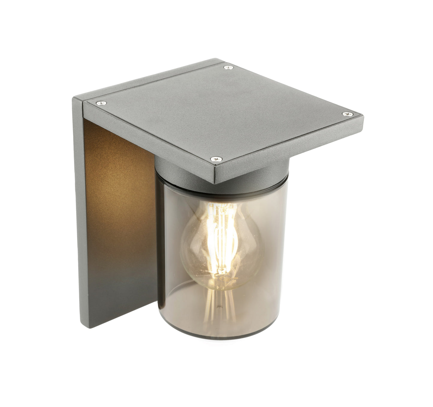 CGC AVERY Anthracite Grey E27 Outdoor Wall Light Lantern Smoked Diffuser IP54