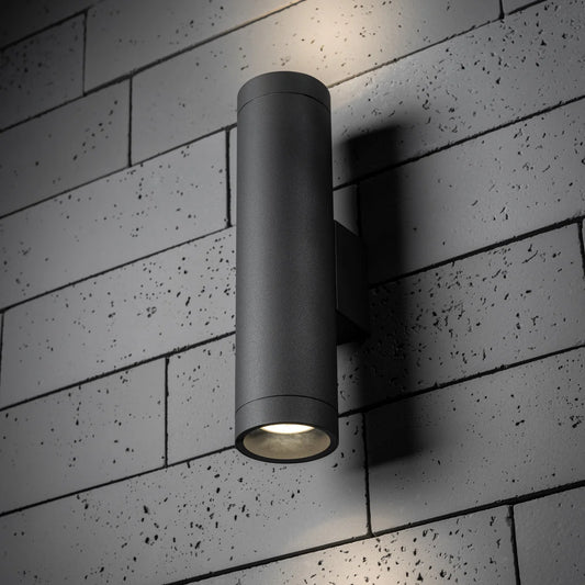 CGC LUCAS Dark Grey Anthracite Extra Long GU10 Double Up and Down Outdoor Wall Light Spotlight IP44 Aluminium