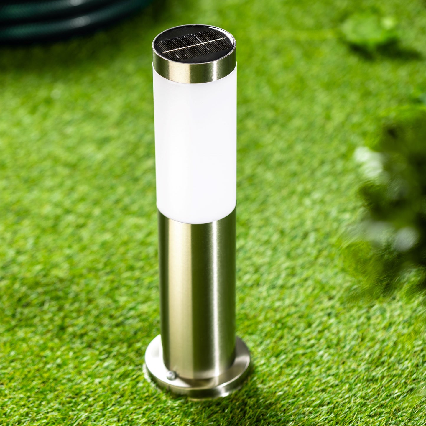 CGC COZE Stainless Steel Solar Post Lamp 4000K Natural White LED Light IP44 375mm