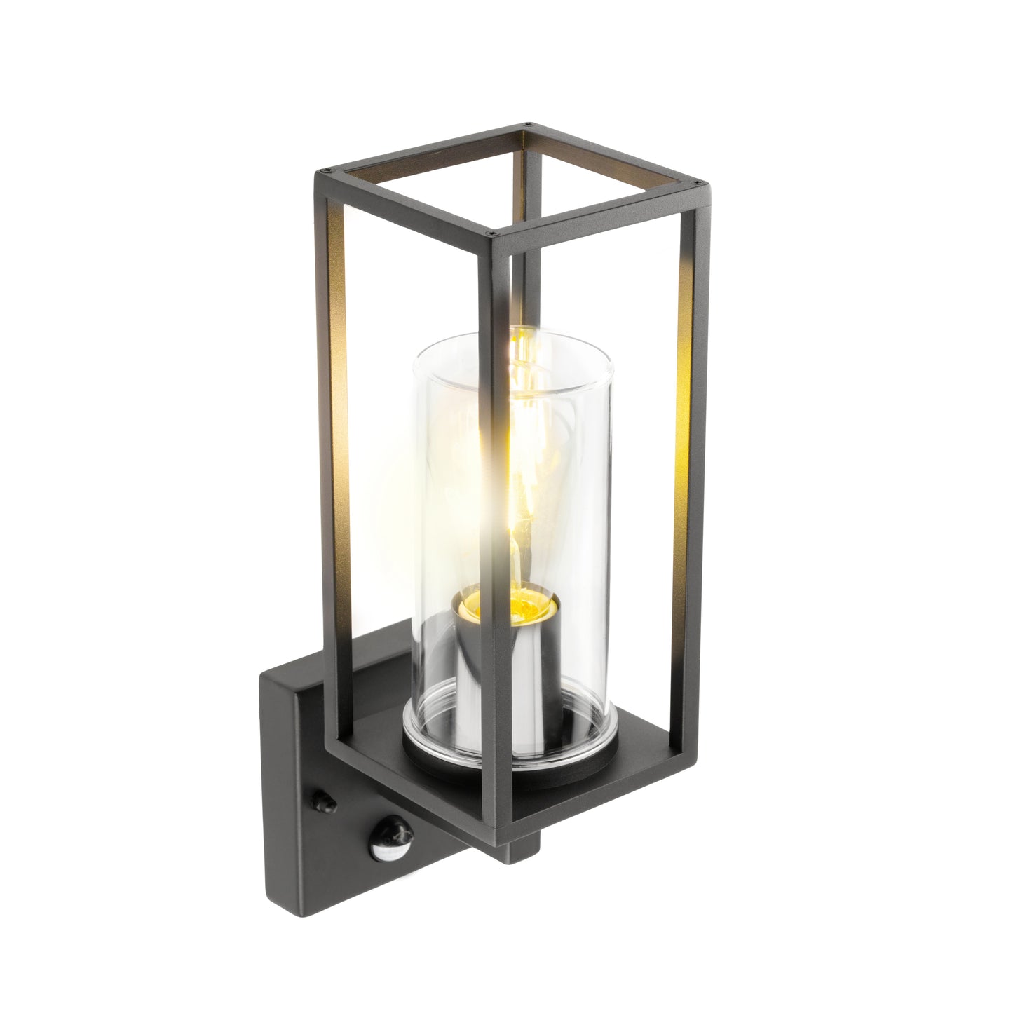 CGC CHLOE PIR E27 Black Outdoor Lantern With Motion Sensor IP54