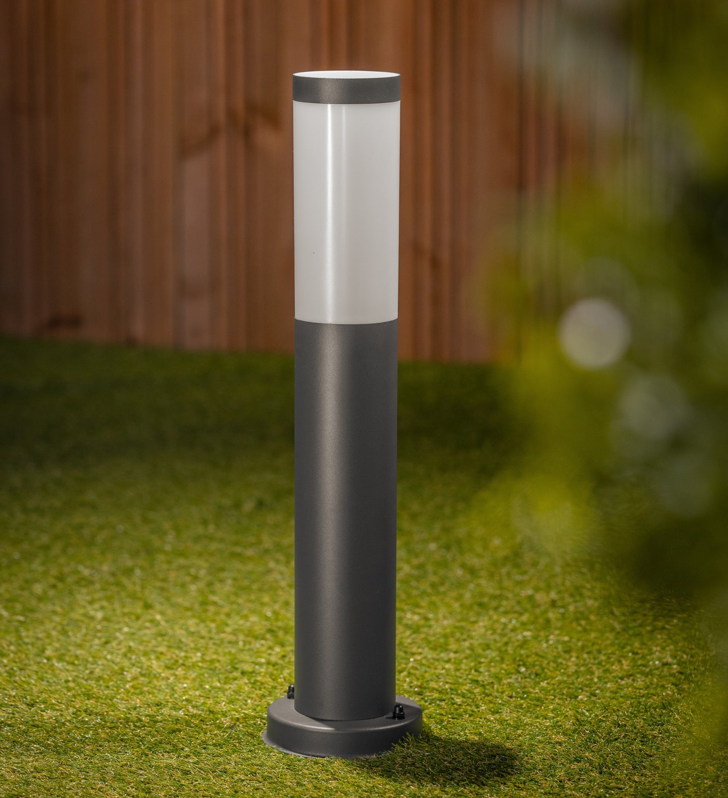 CGC ROME 0.5m Anthracite Dark Grey Outdoor Post Light Opal Diffuser