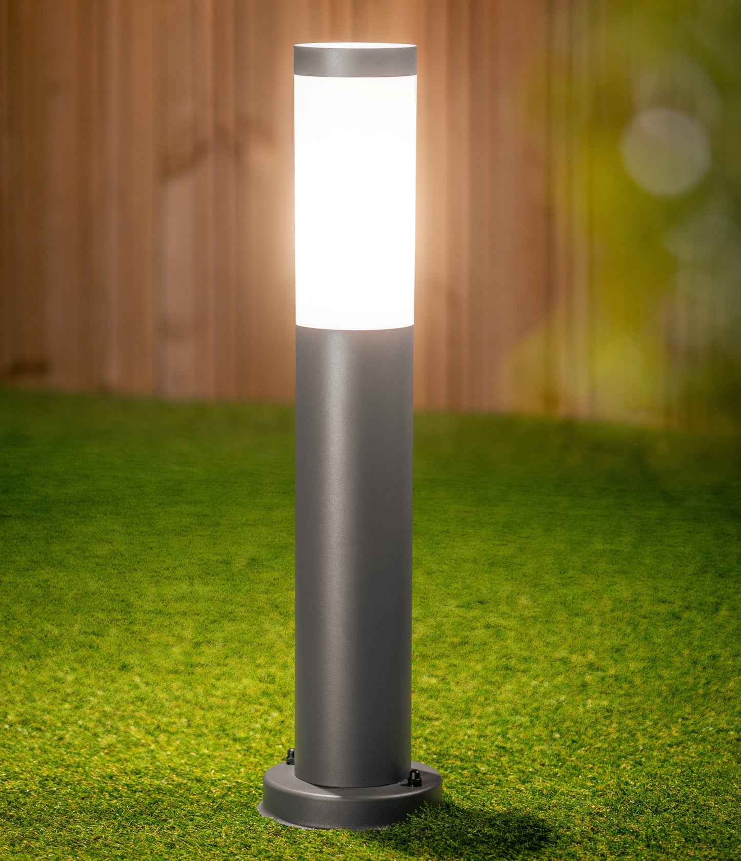 CGC ROME 0.5m Anthracite Dark Grey Outdoor Post Light Opal Diffuser