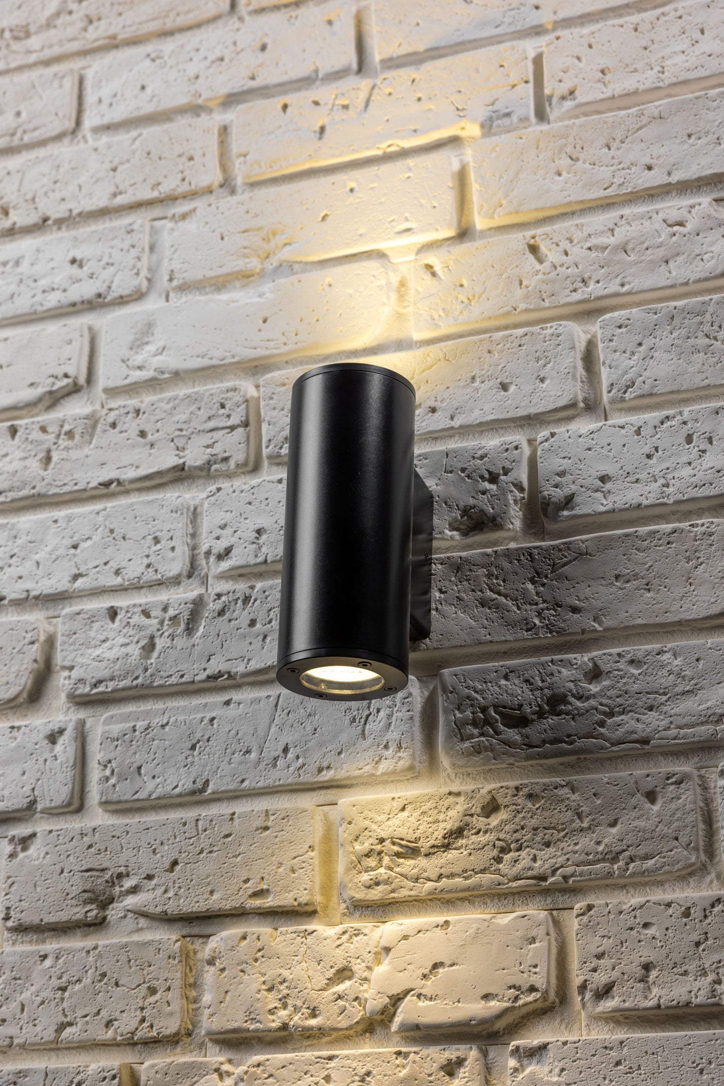 SHERRI - CGC Black Cylinder Outdoor Up and Down Wall Light