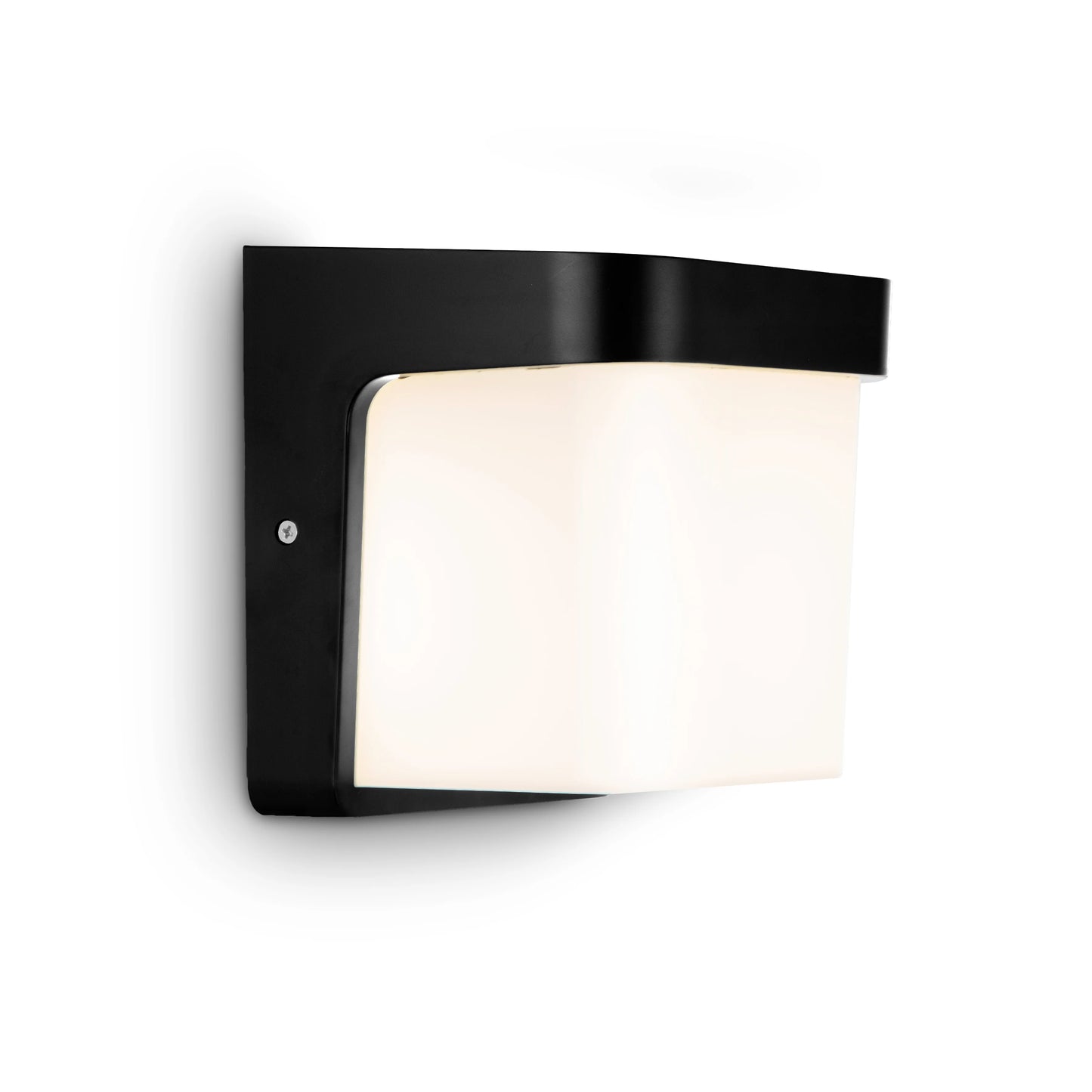 CGC RHEA Black LED Outdoor Wall Light Cube with Opal Diffuser IP54 Polycarbonate Coastal 4000K