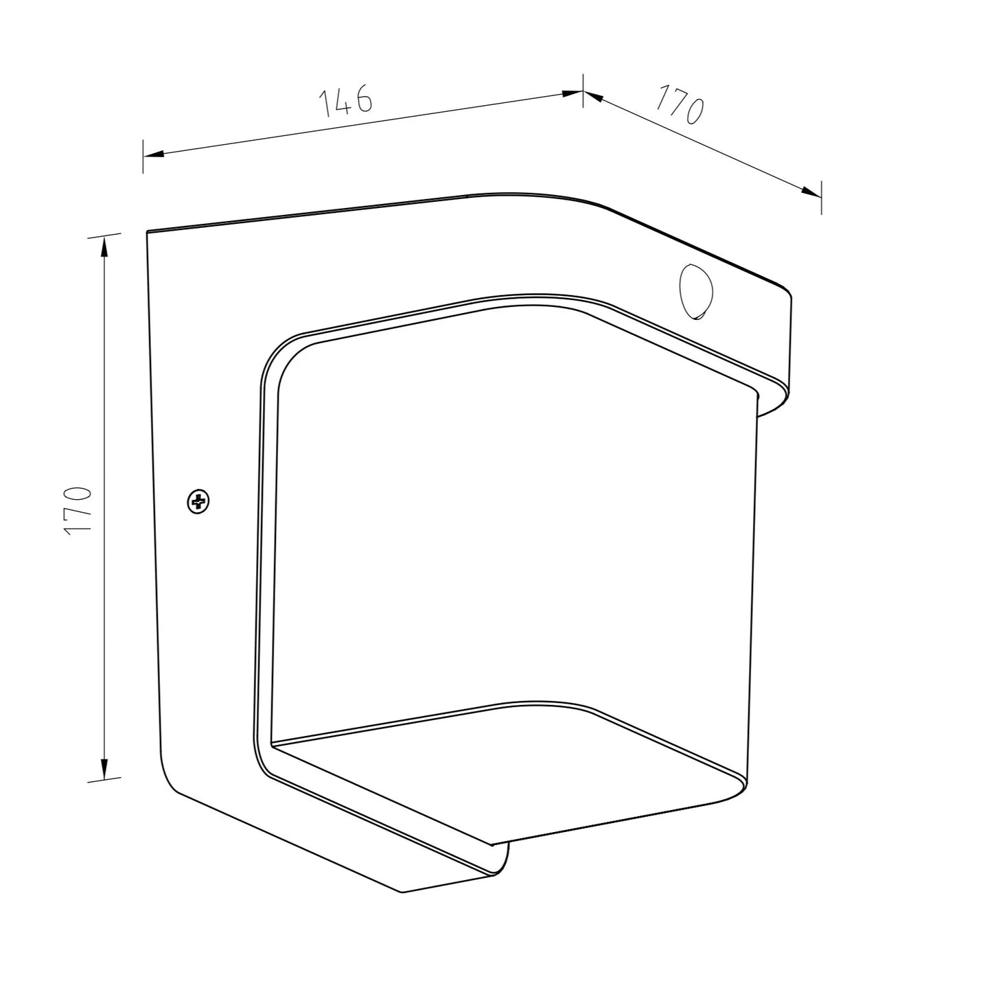 CGC RHEA Black LED Outdoor Wall Light Cube with Opal Diffuser IP54 Polycarbonate Coastal 4000K