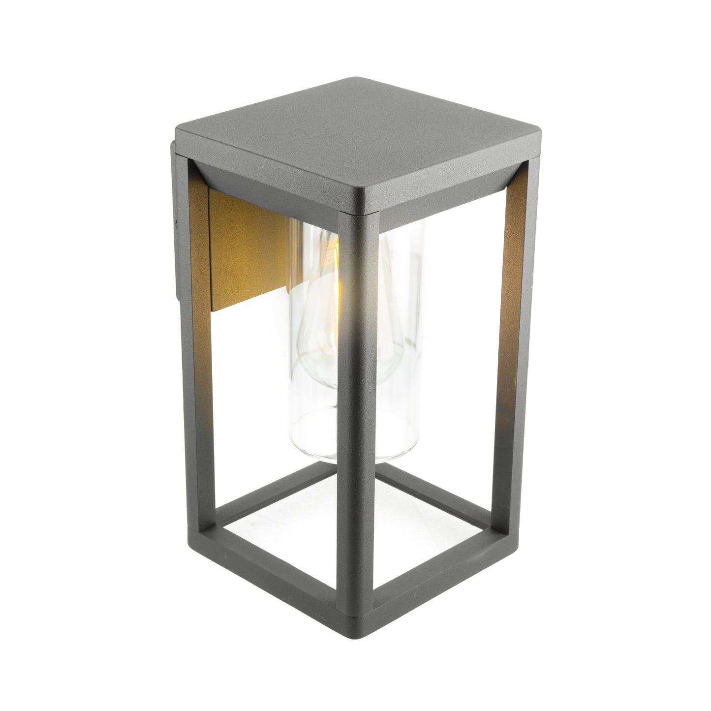 CGC MADDISON Anthracite Grey E27 Outdoor Wall Light Lantern Clear Diffuser IP54