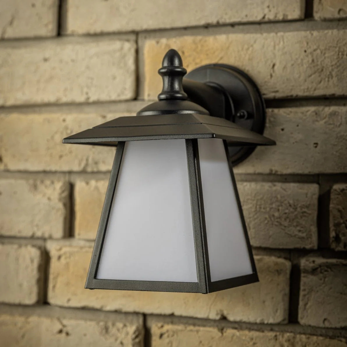 CGC CELINE Black Outdoor Wall Light Vintage Opal Diffuser E27 Standard Screw IP44