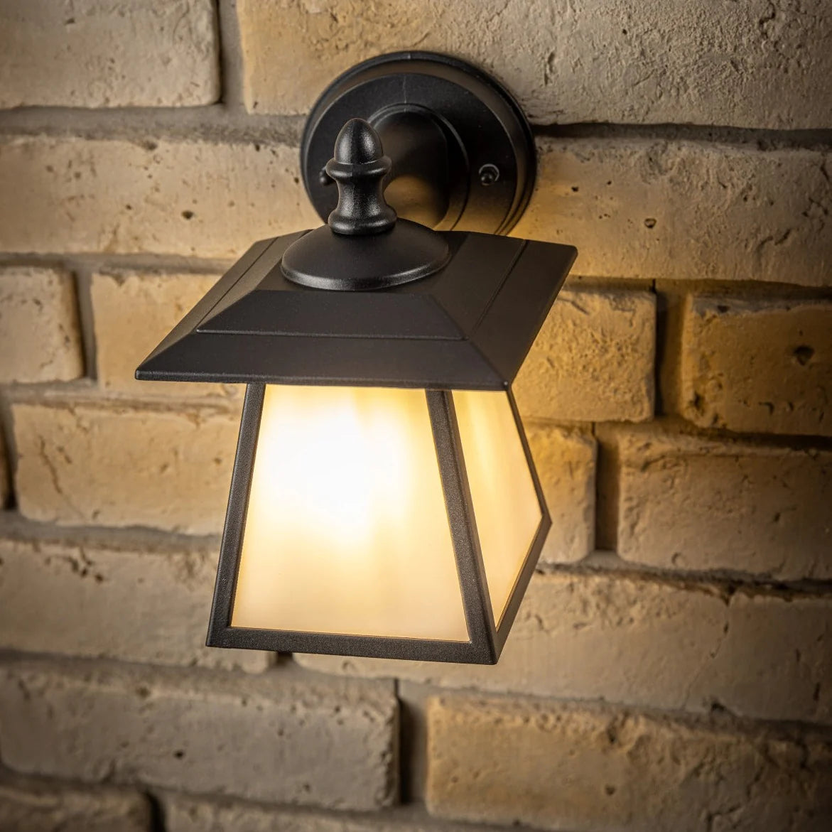 CGC CELINE Black Outdoor Wall Light Vintage Opal Diffuser E27 Standard Screw IP44