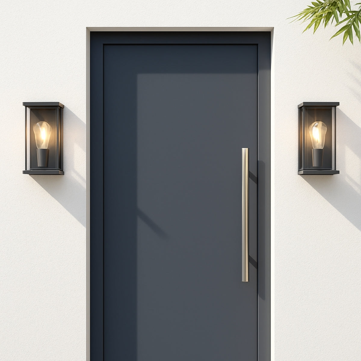 CGC ADRIANA Anthracite Grey E27 Outdoor Wall Light Lantern Clear Diffuser IP54