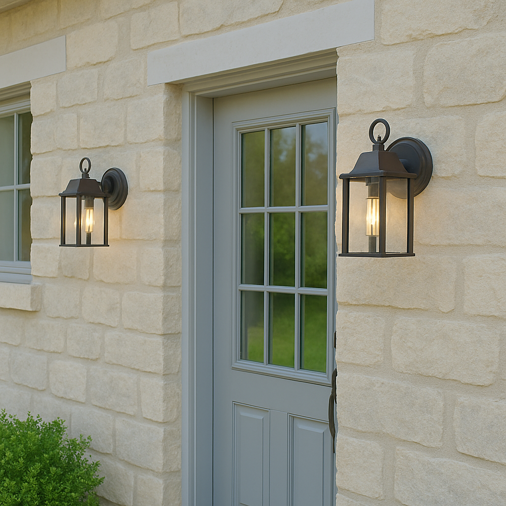 CGC FREYA Bevelled Glass Antique Bronze Coach Lantern Wall Light Porch