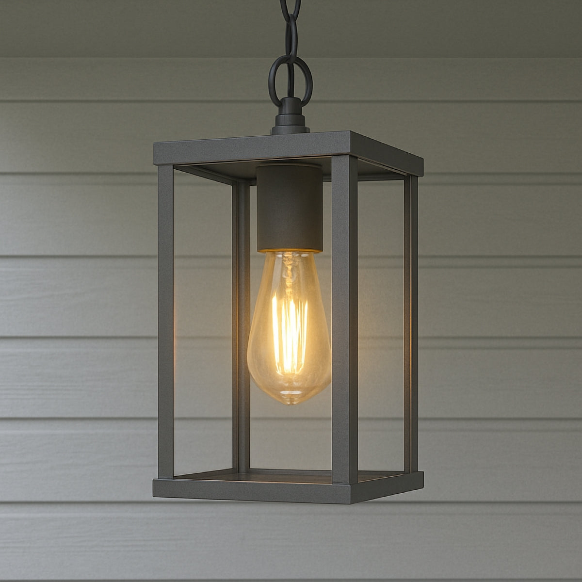 SIENNA - CGC Black Hanging Outdoor Porch Lantern Ceiling Light