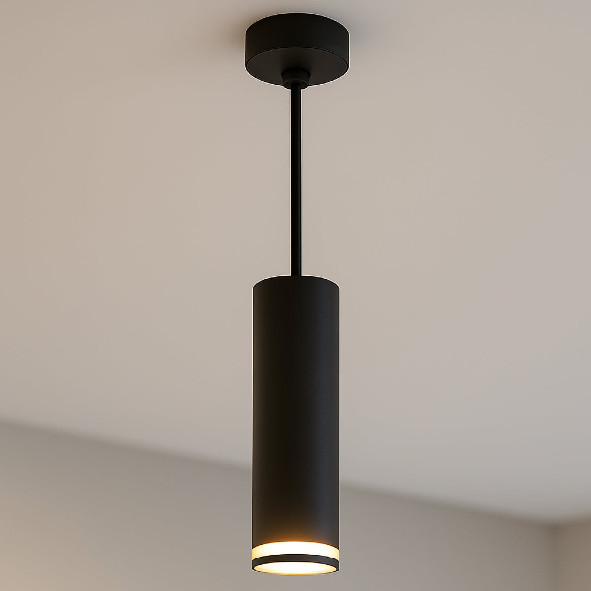 CGC SOLIS Black Suspended Cylinder Ceiling Light