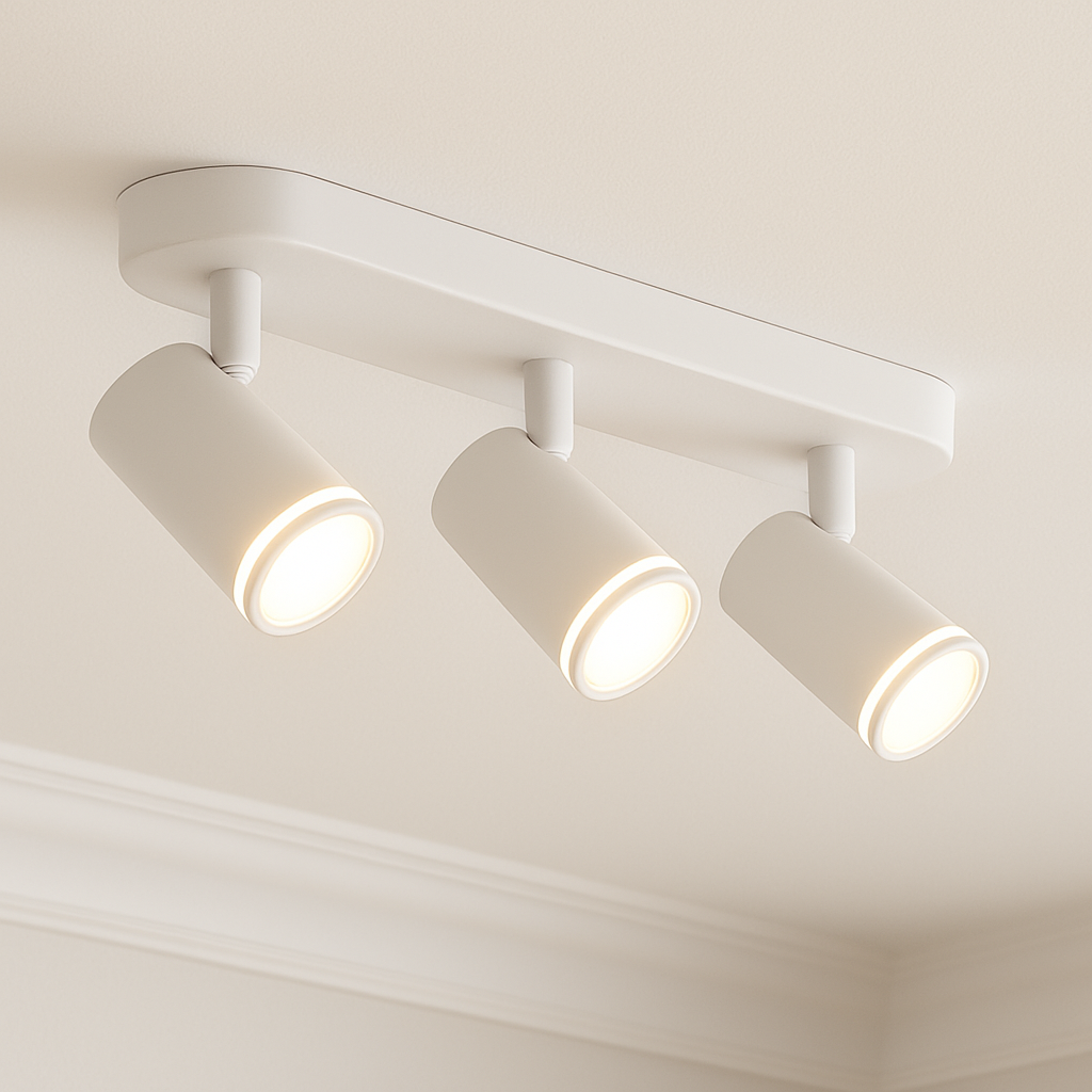 CGC SOLIS White Triple GU10 Ceiling Spotlight with Halo Ring Adjustable Spot Bar