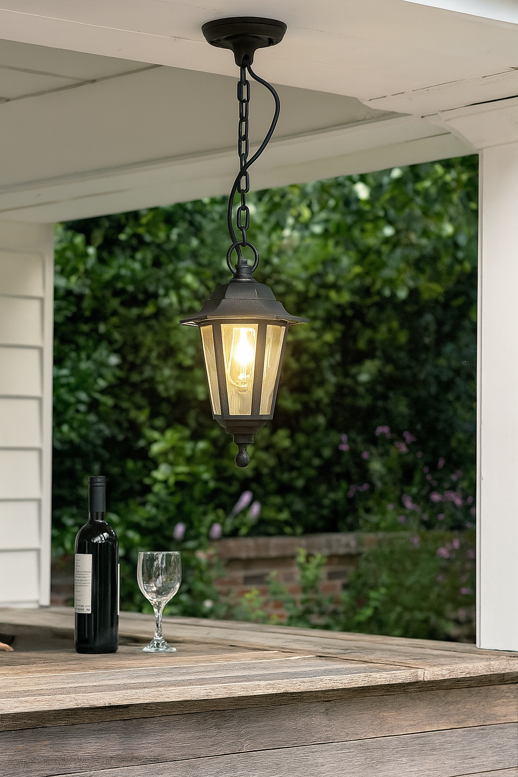 YASMIN - CGC Black Outdoor Traditional Lantern Style Hanging Light