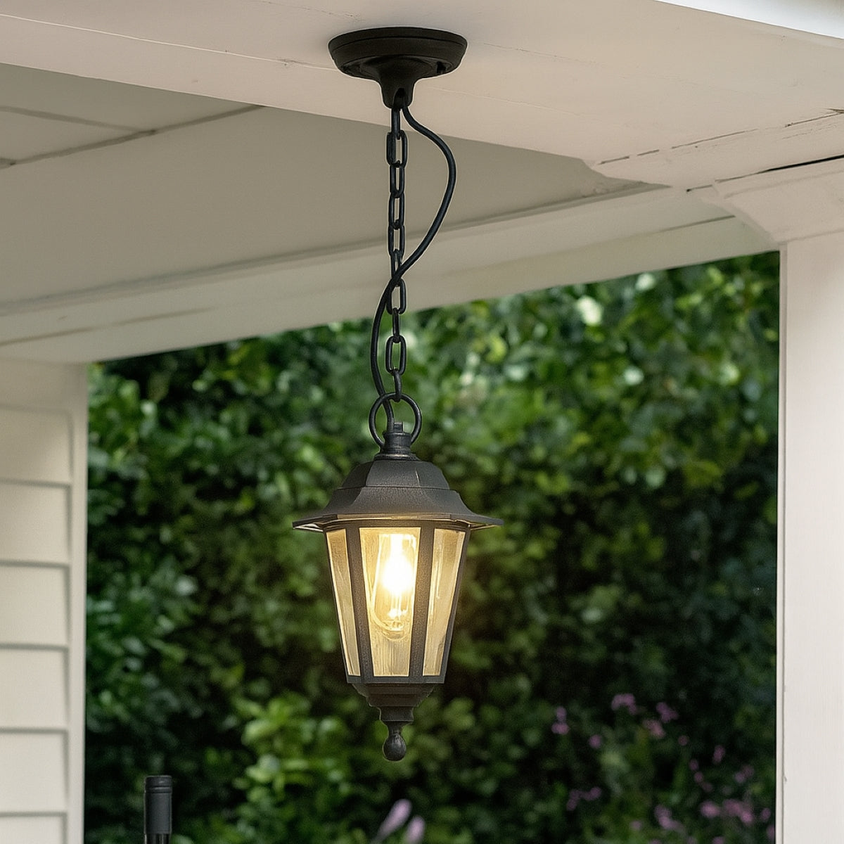 YASMIN - CGC Black Outdoor Traditional Lantern Style Hanging Light