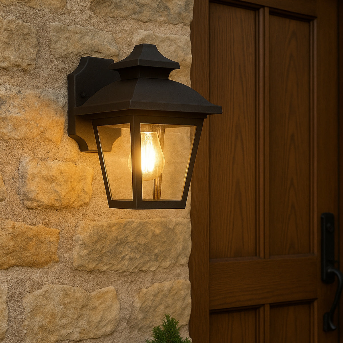 HOPE - CGC Black Outdoor Wall Lantern Light