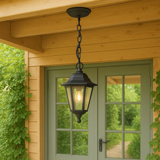 YASMIN - CGC Black Outdoor Traditional Lantern Style Hanging Light