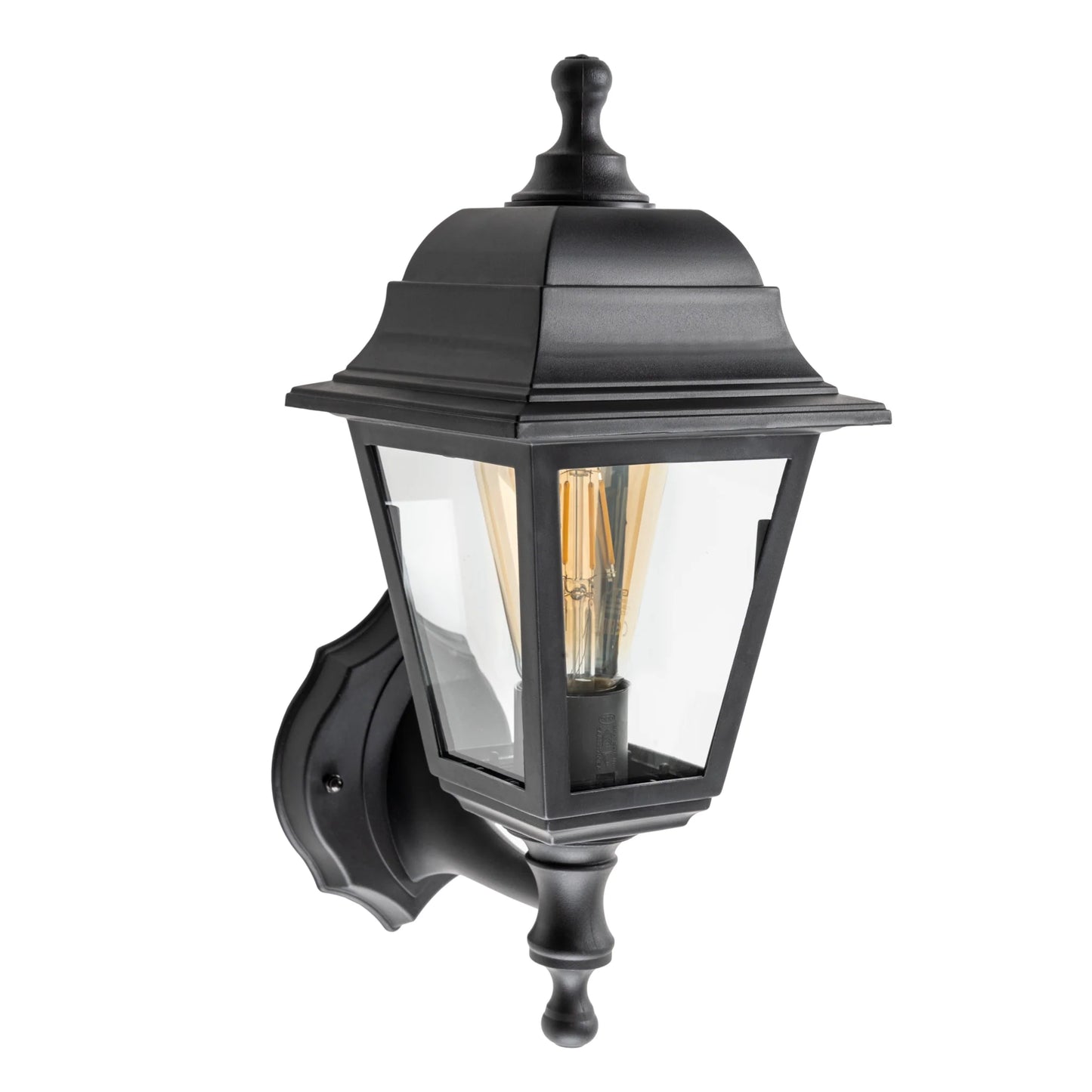 CGC DAHLIA Black Outdoor Wall Lantern Vintage Wall Light IP44 E27 Standard Screw Polycarbonate