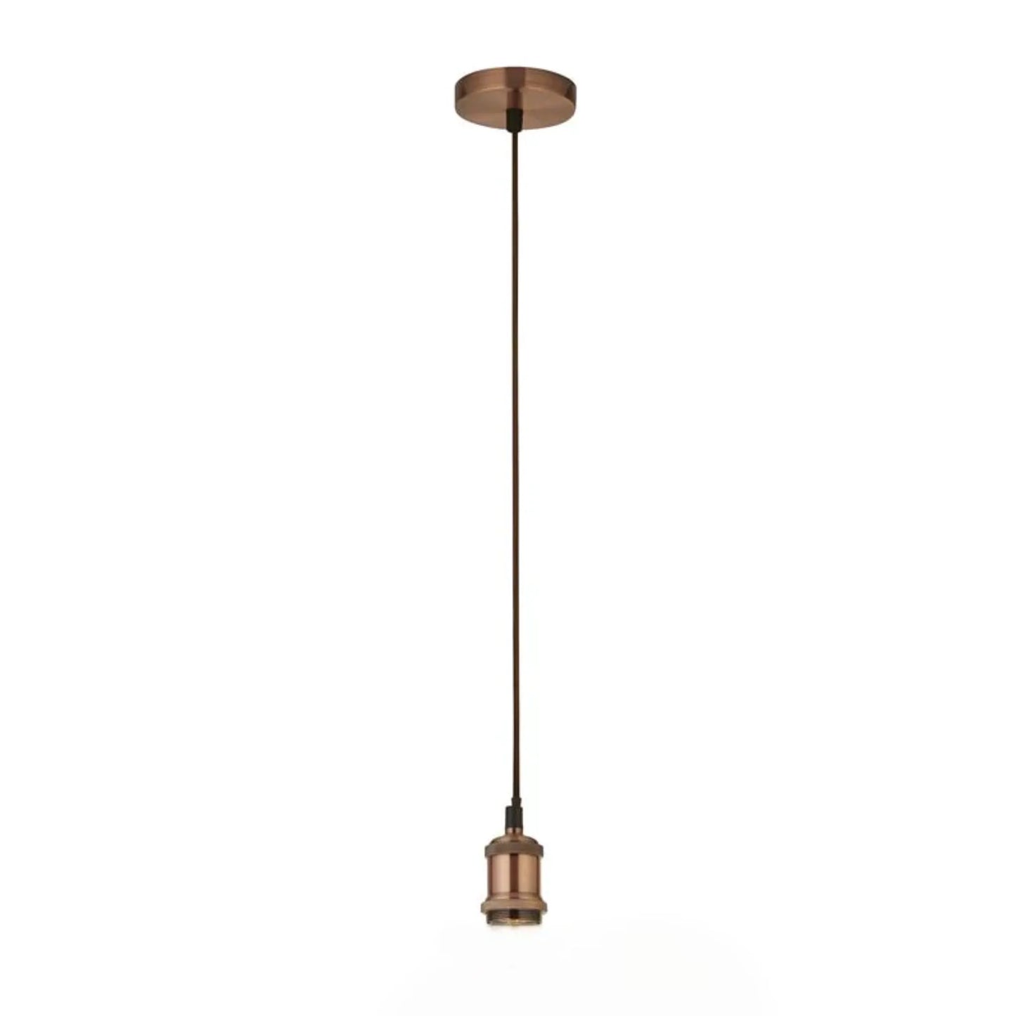 CGC CASSIE Copper 1.5m Adjustable E27 Ceiling Suspension Cable Pendant and Matching Ceiling Rose