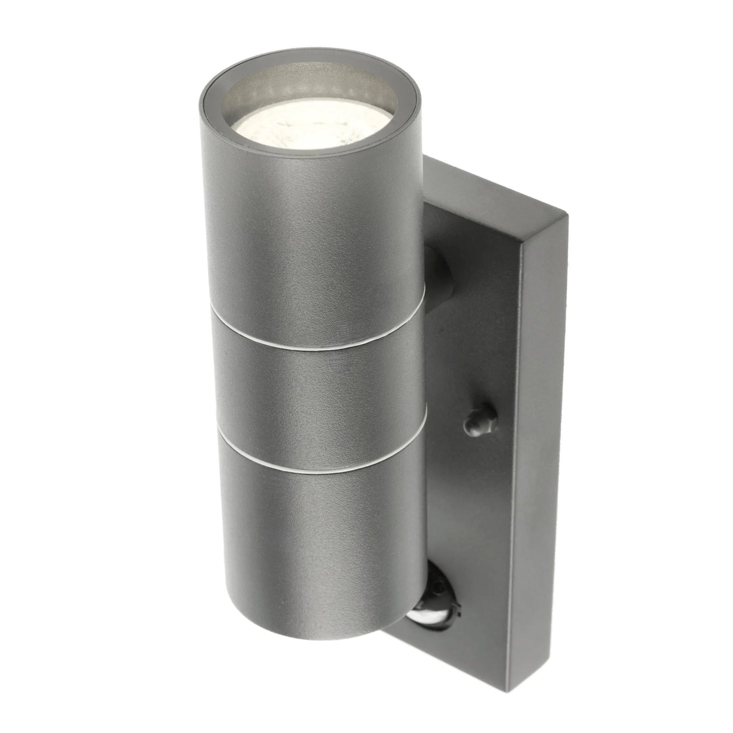 CGC MIA Dark Grey Stainless Steel GU10 Up and Down Outdoor Wall Light IP44 with PIR Motion Sensor