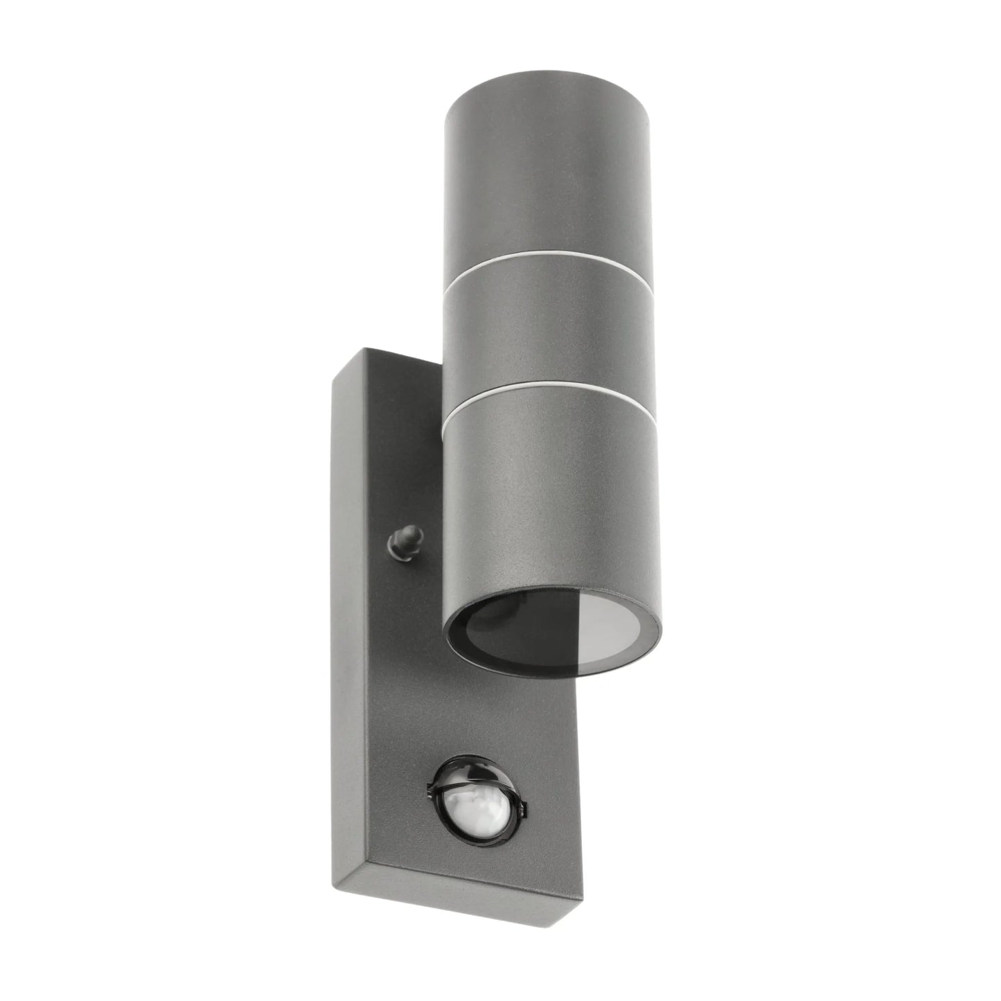 CGC MIA Dark Grey Stainless Steel GU10 Up and Down Outdoor Wall Light IP44 with PIR Motion Sensor